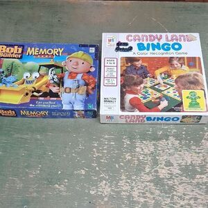Candy Land Bingo game and Bob the Builder Memory Game